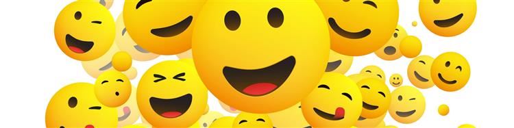 Multiple yellow smiley face emojis.