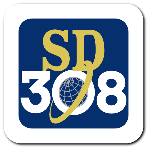 sd308 district logo icon blue white