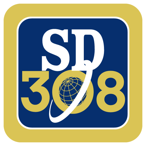 sd308 district logo icon blue white gold